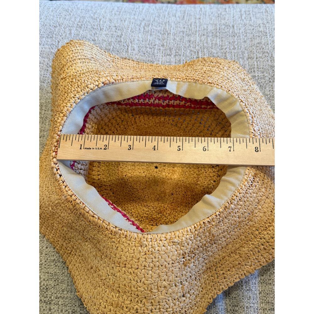 Gap Straw Sun Hat Pink Stripes 100% Raffia Women’s Small Medium - Picture 7 of 7